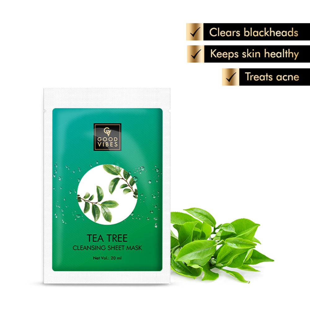 Good Vibes Tea Tree Cleansing Sheet Mask | Grocsy