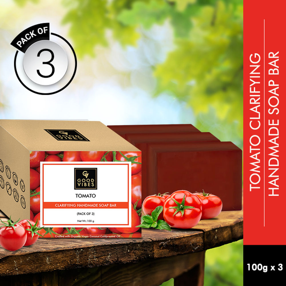 Good Vibes Tomato Clarifying Handmade Soap Bar | Grocsy