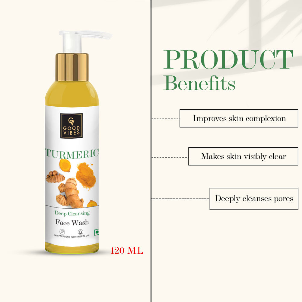 Good Vibes Turmeric Deep Cleansing Face Wash | Grocsy