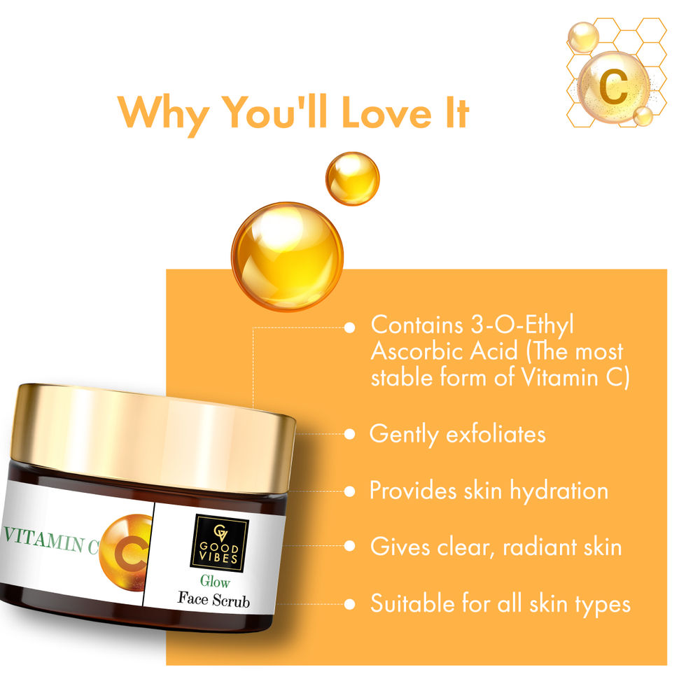 Good Vibes Vitamin C Glow Face Scrub | Grocsy
