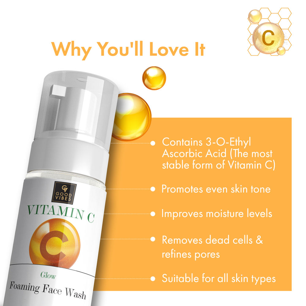 Good Vibes Vitamin C Glow Foaming Facewash | Grocsy
