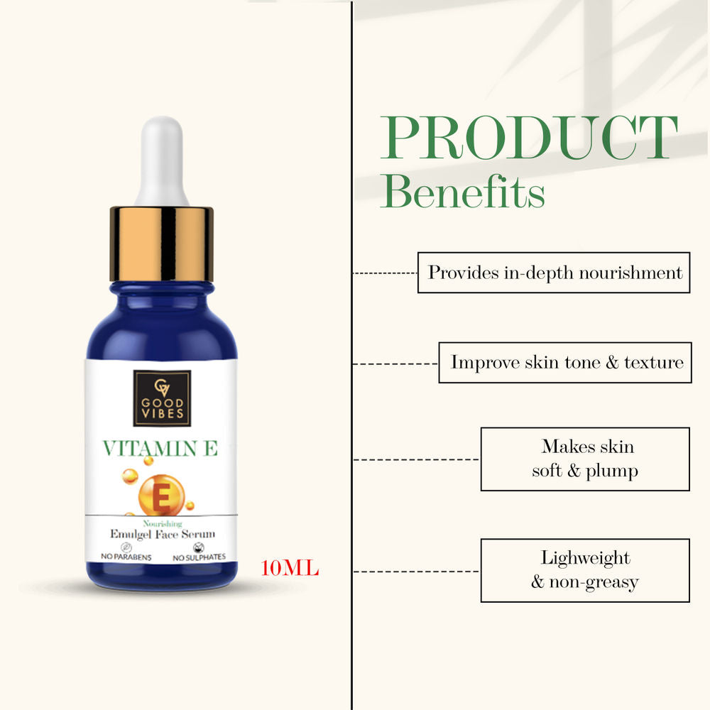 Good Vibes Vitamin E Nourishing Emulgel Face Serum | Grocsy