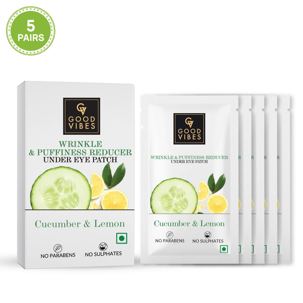 Good Vibes Cucumber & Lemon Wrinkle & Puffiness Reduction Under Eye Patch | Grocsy