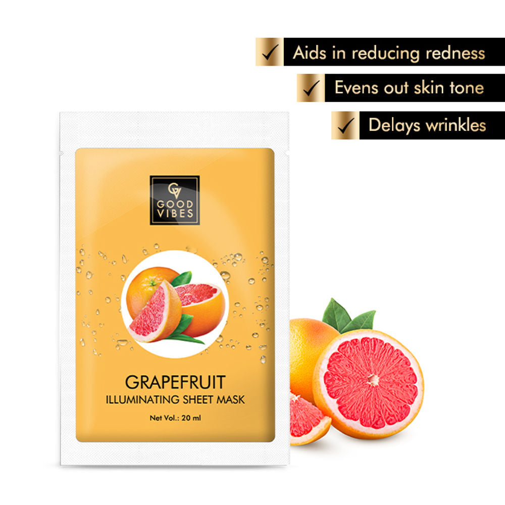 Good Vibes Grapefruit Illuminating Sheet Mask | Grocsy