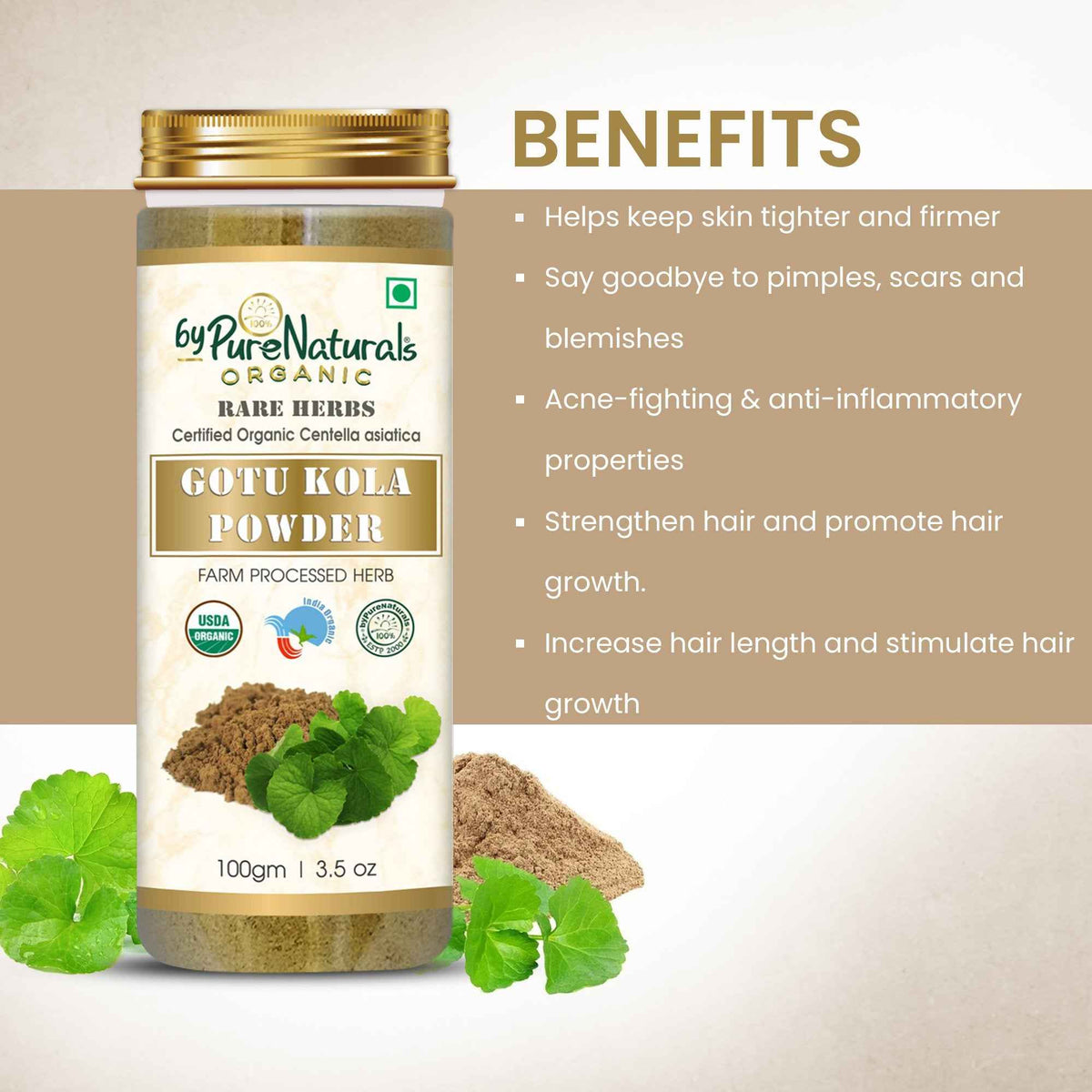 byPureNaturals Organic Gotu Kola Powder | Grocsy