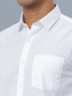 Ramraj Cotton Mens Half Sleeve Formal 100 % Cotton White Shirt | Grocsy