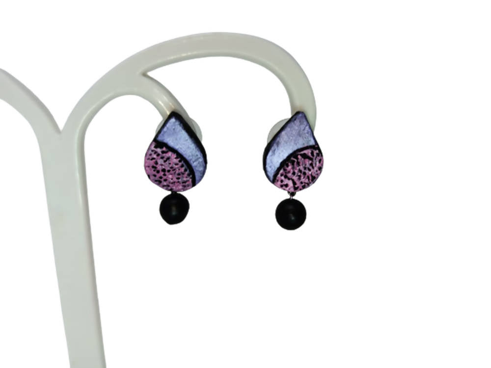 Terracotta Water Drop Ear Studs | Grocsy
