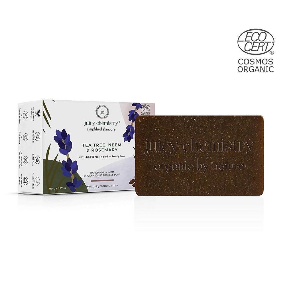 Juicy Chemistry Tea Tree, Neem & Rosemary for Anti-Bacterial Hand & Body Bar | Grocsy