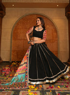AI Fashion Black Georgette Designer Navratri Wear Lehenga Choli Collection | Grocsy