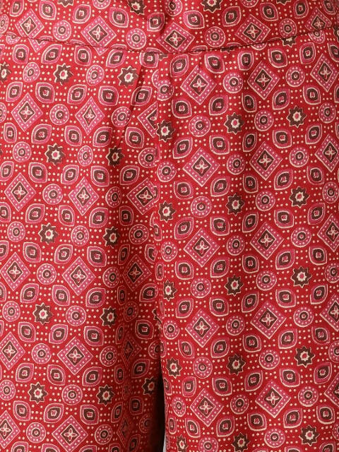 FIORRA Women's Red Cotton A-Line Kurta Set | Grocsy