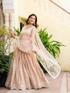 Lehenga Mart Designer Indian Wedding Lehenga Choli-Light Pink | Grocsy