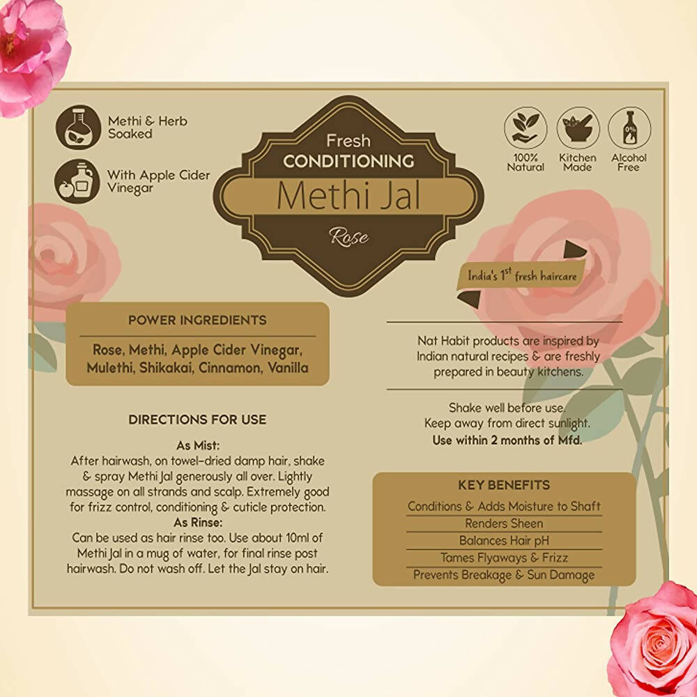 Nat Habit Rose Conditioning Methi Jal Hair Serum Spray | Grocsy
