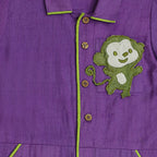 Mhyssa Purple Voiler Suit With Round Neck Full Sleeves For Kids | Grocsy
