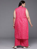 Ahalyaa Women's Traditional wear Co-ords - Pink | Grocsy