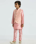 Joban Fashion Kids Island with Sequence work Nehru Jacket Full Sleeves Kurta, Pyjama Set - Pink | Grocsy