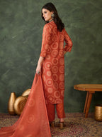 The52 Women's Gorgeous Rayon Embroidery Straight Kurta with Pant And Dupatta Set | Grocsy