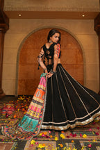 AI Fashion Black Georgette Designer Navratri Wear Lehenga Choli Collection | Grocsy