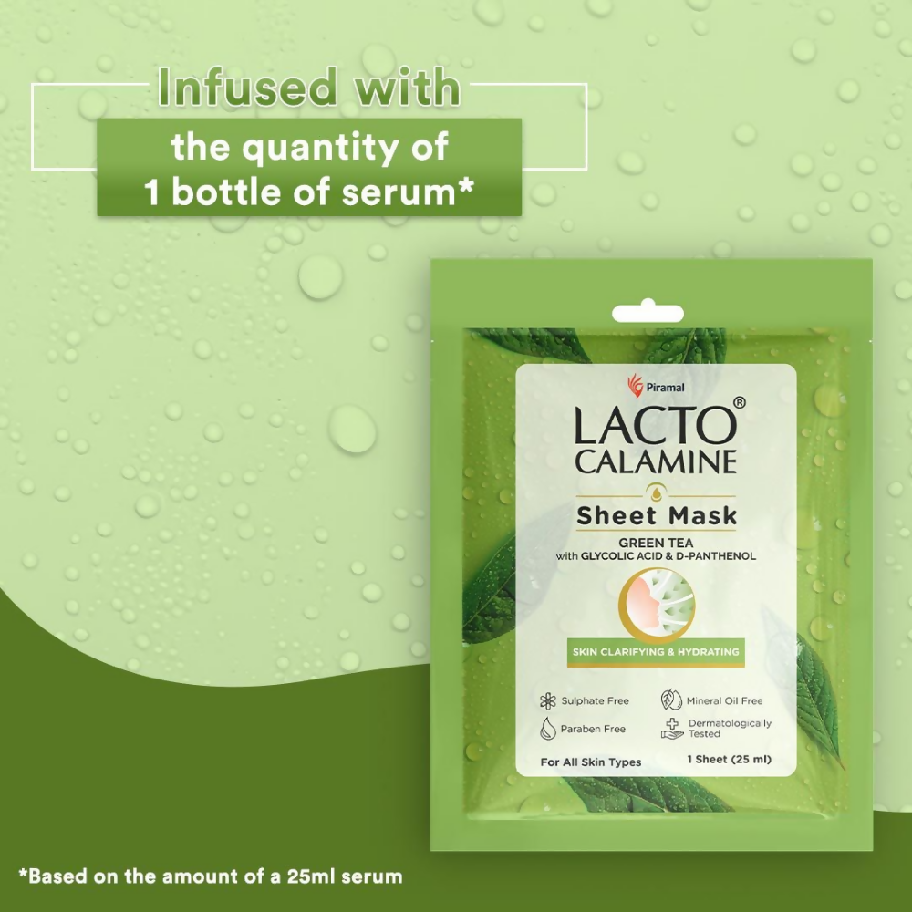 Lacto Calamine Green Tea Face Sheet Mask | Grocsy
