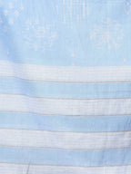 Myshka Cotton Printed 3/4 Sleeve V Neck Turquoise Blue Women Sharara Set | Grocsy