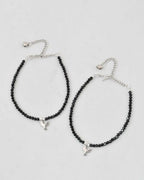 VOJ Set of 2 Bird Black Beads Anklet | Grocsy