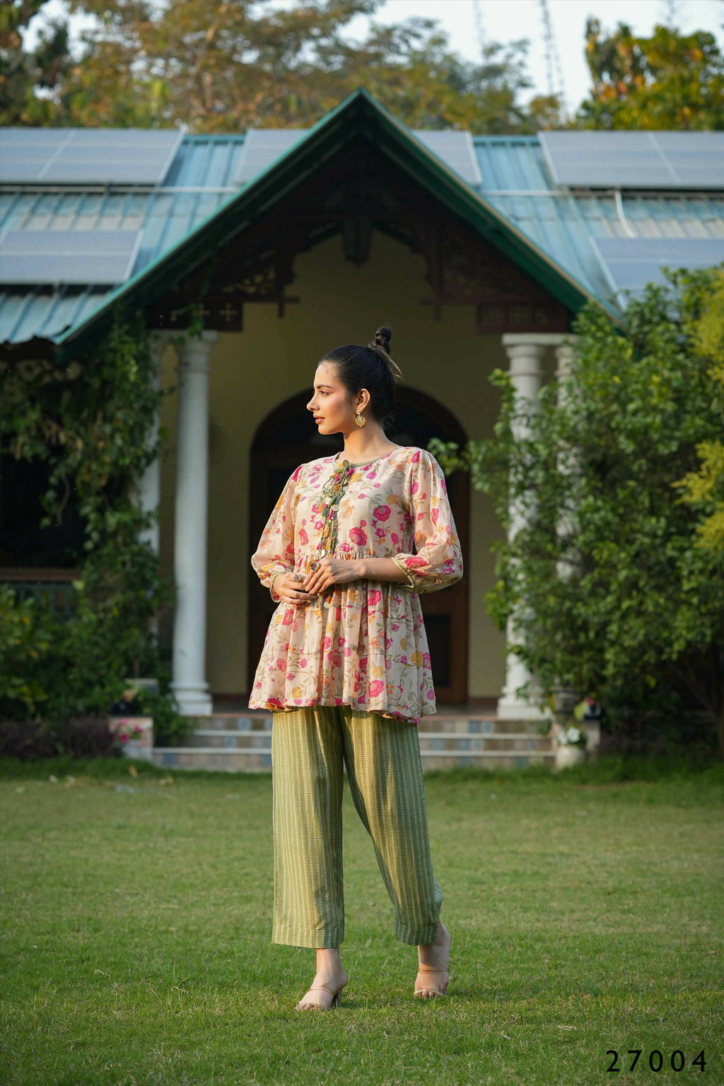 Women's Casual Fashionable Multi Mull Cotton co-ord set - Anya | Grocsy