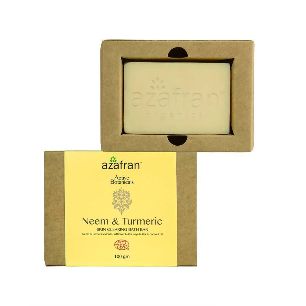 Azafran Active Botanicals Neem & Turmeric Skin Clearing Bath Bar | Grocsy