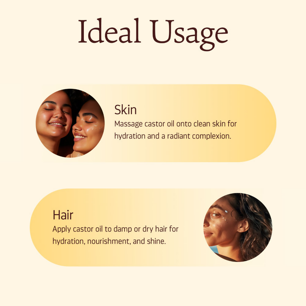 Indulgeo Essentials Cold Pressed Castor Oil For Hair Growth | Grocsy