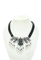 Mominos Fashion Johar Kamal Silver-Plated Brass Finish Elephant Desgin Choker For Women (Black) | Grocsy