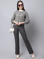 Even Apparels Brown Polywool Open Front Statement Women's Jacket | Grocsy