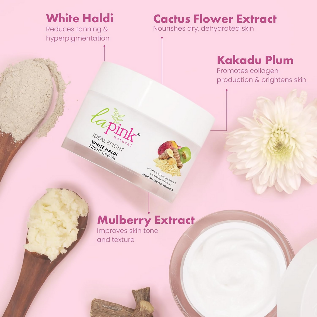 La Pink Ideal Bright Night Cream With White Haldi | Grocsy