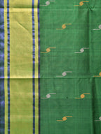 Green and Olive Uppada Silk Handloom Saree with Buta Design - Global Threads | Grocsy