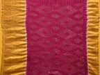 Green and Purple Bandhani Kanchipuram Silk Handloom Saree with Kalamkari Floral Body Design - Global Threads | Grocsy