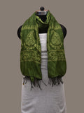 Green Bandhani Silk Handloom Stole with Mango Design - Global Threads | Grocsy