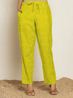 Yufta Green Ethnic Motifs Cotton Straight Kurta Dupatta Set | Grocsy