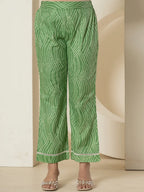 Yufta Green Patch Work Pure Cotton Straight Kurta And Dupatta Set | Grocsy