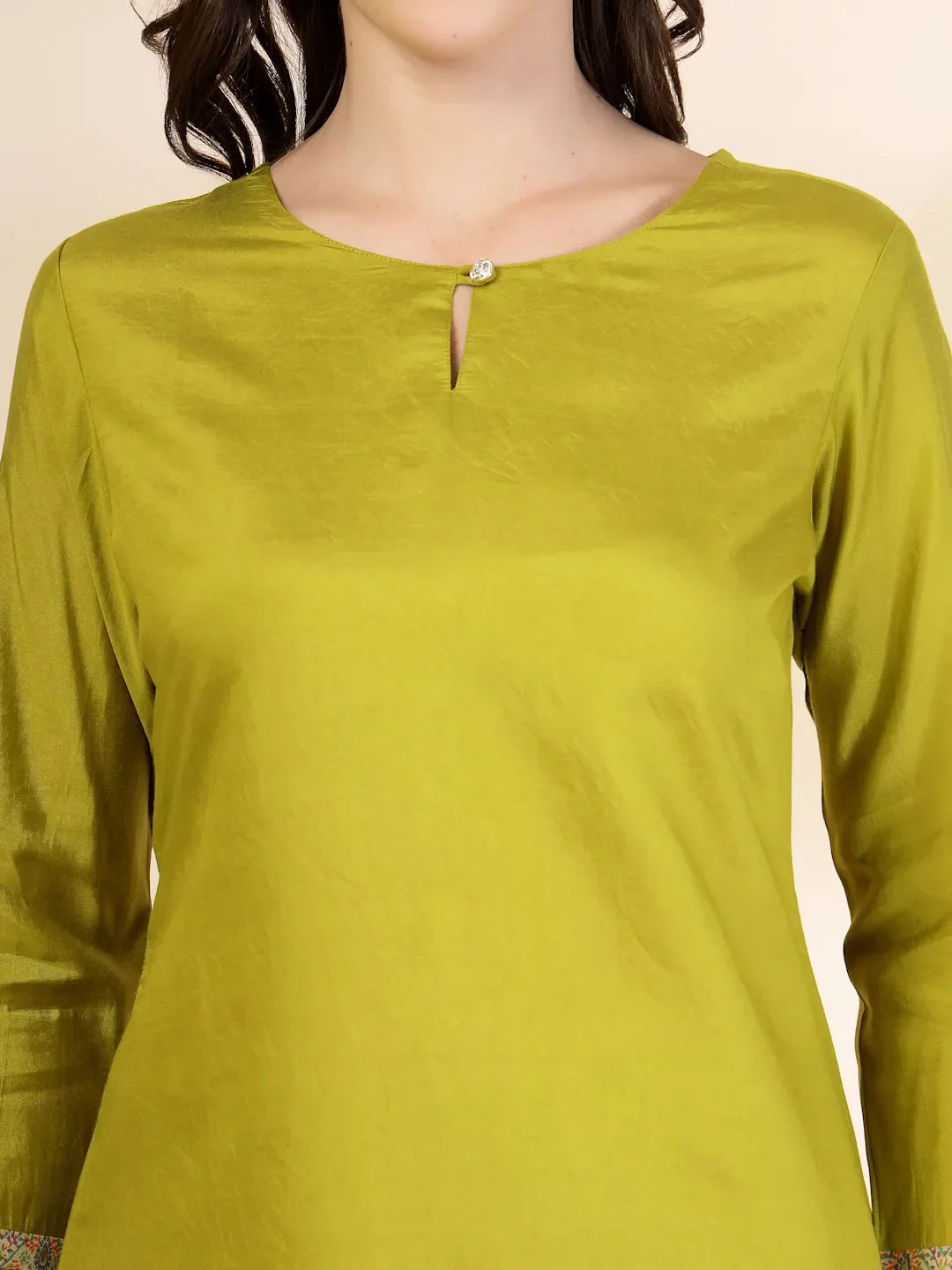Yufta Green Silk Straight Kurta With Palazzo Dupatta Set | Grocsy
