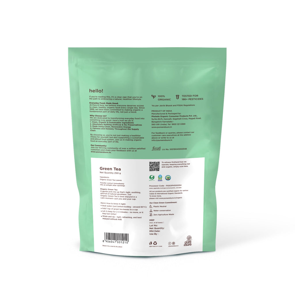 Pure & Sure Organic Green Tea | Grocsy