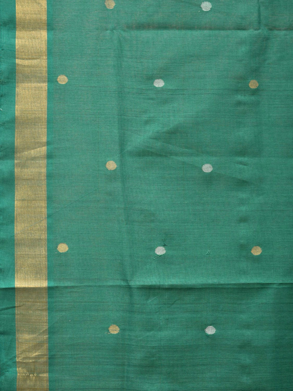 Green Uppada Cotton Handloom Saree with Grill Pallu Design - Global Threads | Grocsy
