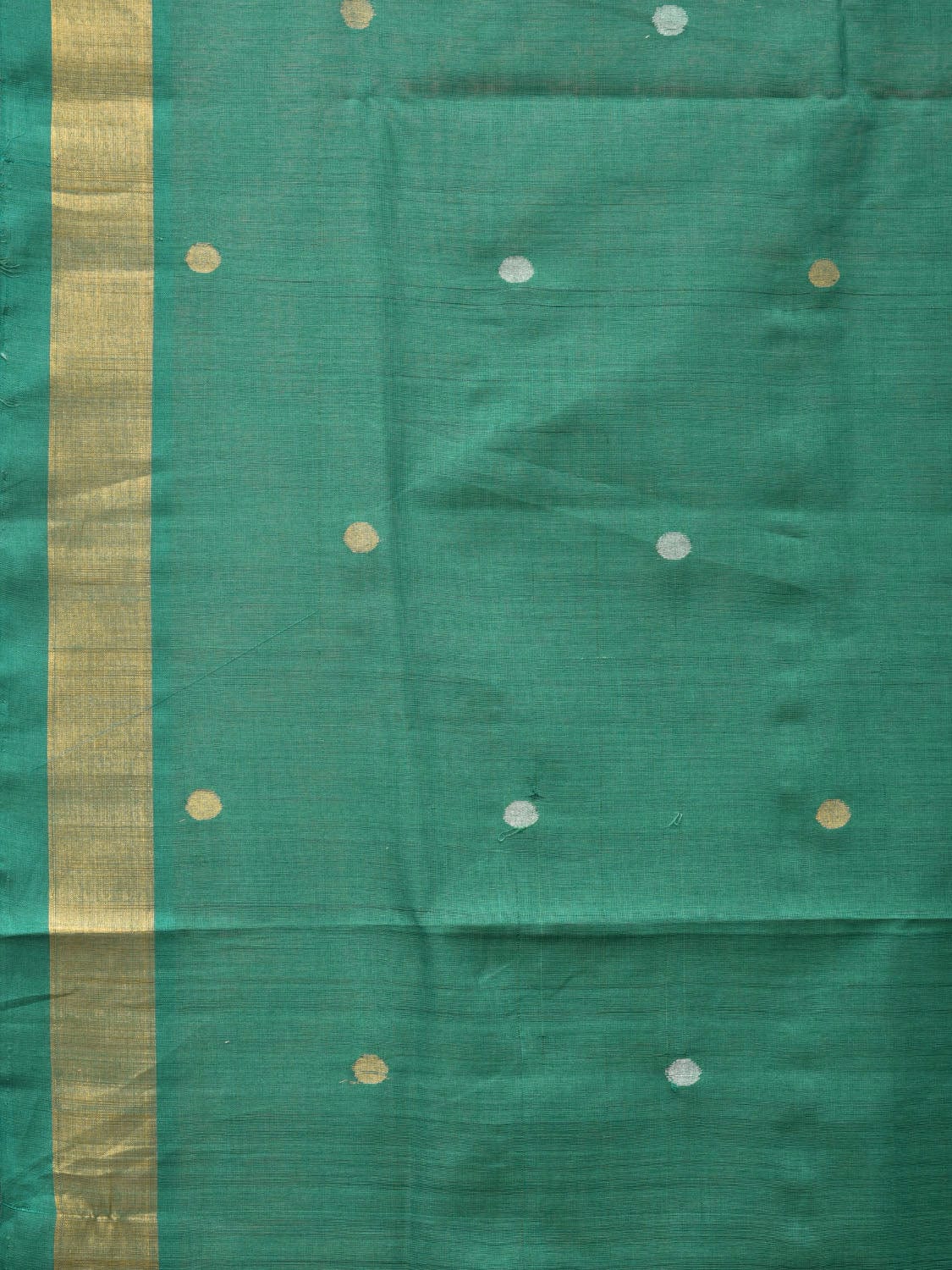 Green Uppada Cotton Handloom Saree with Grill Pallu Design - Global Threads | Grocsy