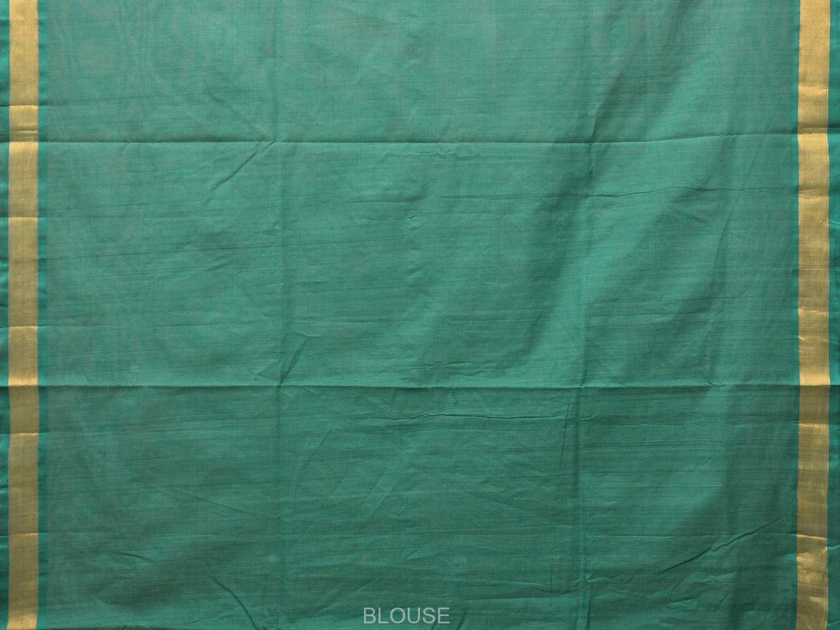 Green Uppada Cotton Handloom Saree with Grill Pallu Design - Global Threads | Grocsy