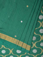 Green Uppada Cotton Handloom Saree with Grill Pallu Design - Global Threads | Grocsy
