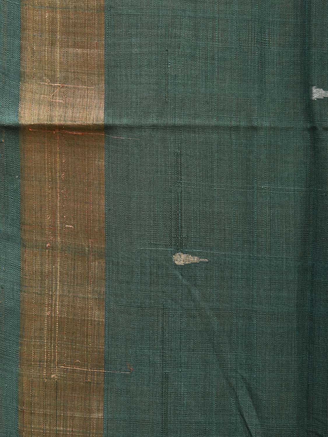 Green Uppada Cotton Handloom Saree with Karpur Pallu Design - Global Threads | Grocsy