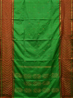 Green Uppada Silk Handloom Saree with Border Design - Global Threads | Grocsy