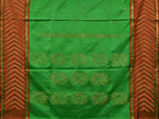 Green Uppada Silk Handloom Saree with Border Design - Global Threads | Grocsy