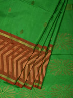 Green Uppada Silk Handloom Saree with Border Design - Global Threads | Grocsy