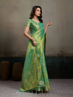 Anaita Green Tissue Silk Woven Saree With Blouse | Grocsy