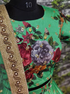 Tulsi Art Green Floral Digital Printed Art Silk Bridal Lehenga Choli | Grocsy