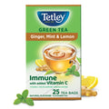 Tetley Green Tea Ginger, Mint and Lemon Tea Bags | Grocsy