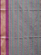 Grey Bamboo Cotton Saree with Checks Design No Blouse - Global Threads | Grocsy