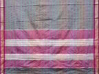 Grey Bamboo Cotton Saree with Checks Design No Blouse - Global Threads | Grocsy